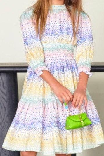 SQUARES TIERED DRESS שמלה