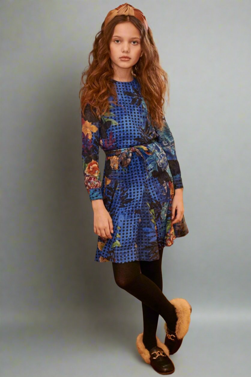 POLKA DOT FLORAL DRESS