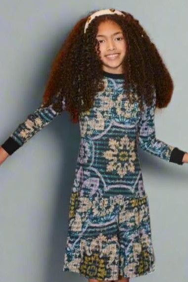 LIGHT PRINT SWEATER DRESS