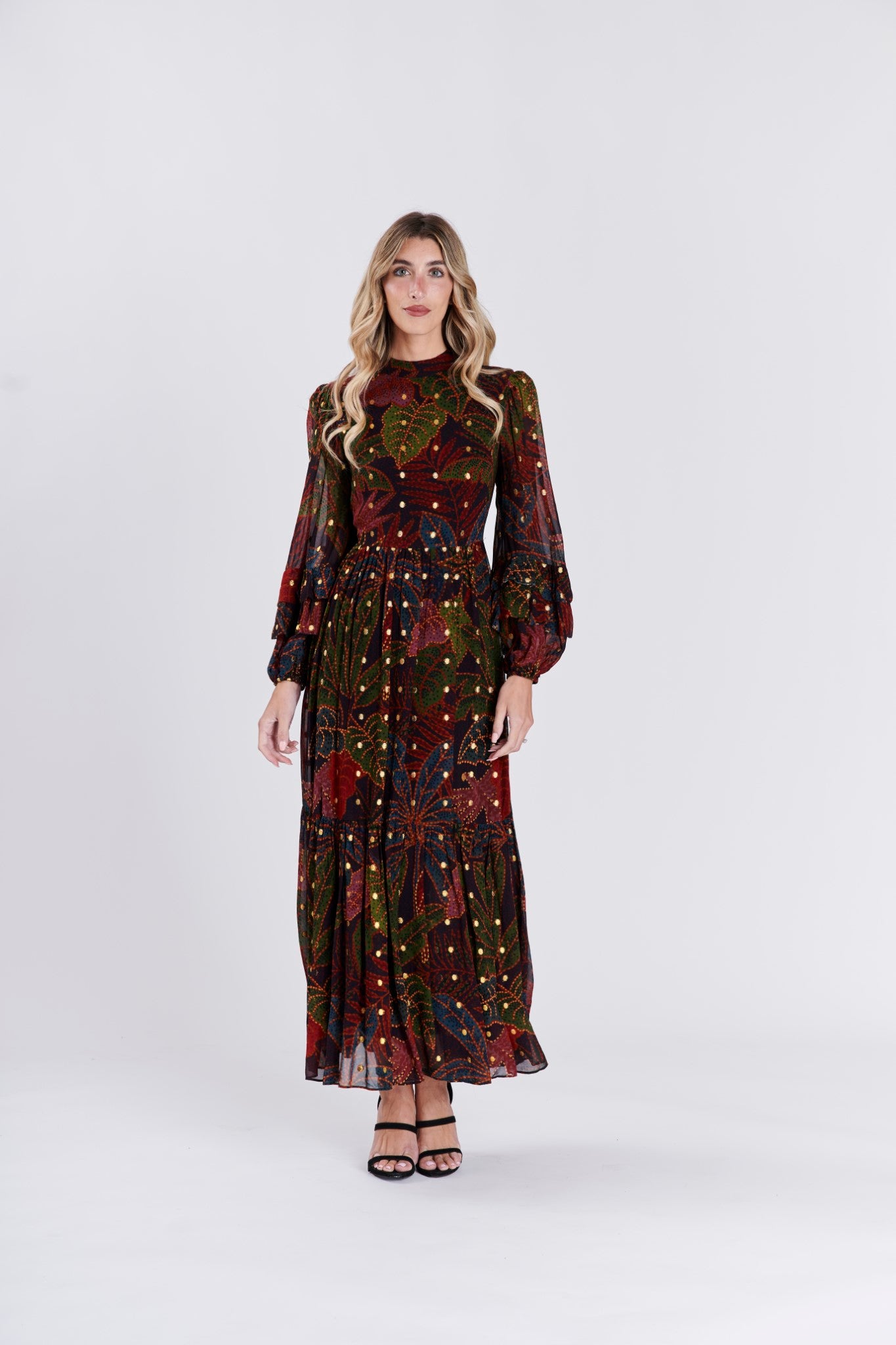 LEAF DESIGN DRESS שמלה