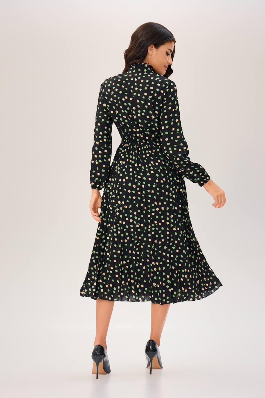 Green Foliage Midi Dress שמלה
