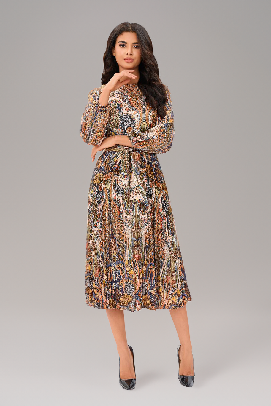 Paisley Midi Dress שמלה