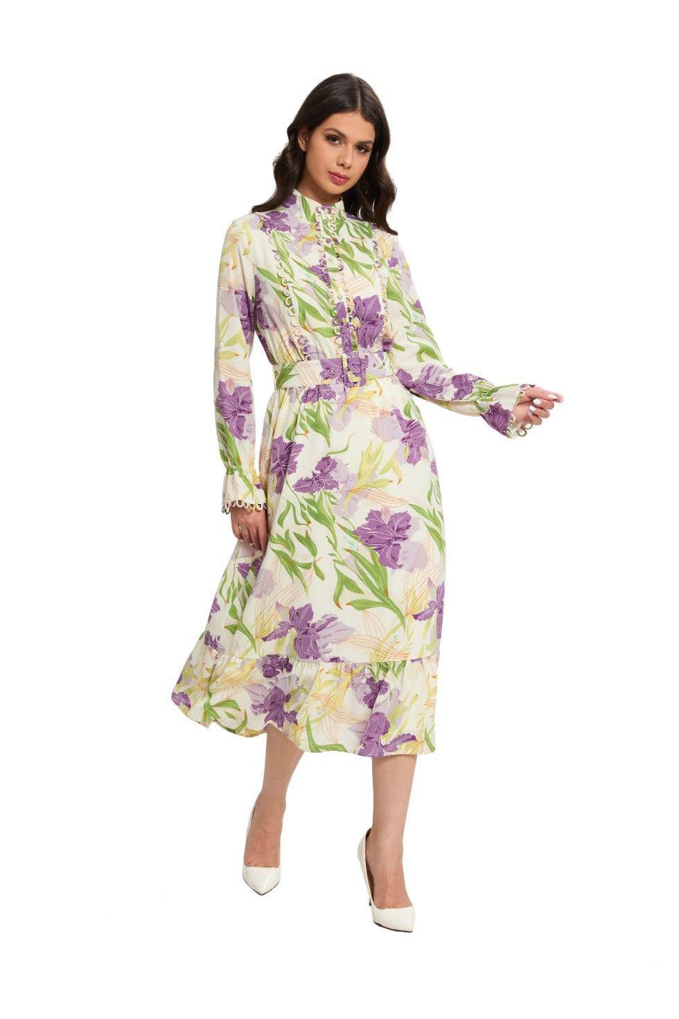 LAVENDER FIELD MIDI DRESS שמלה