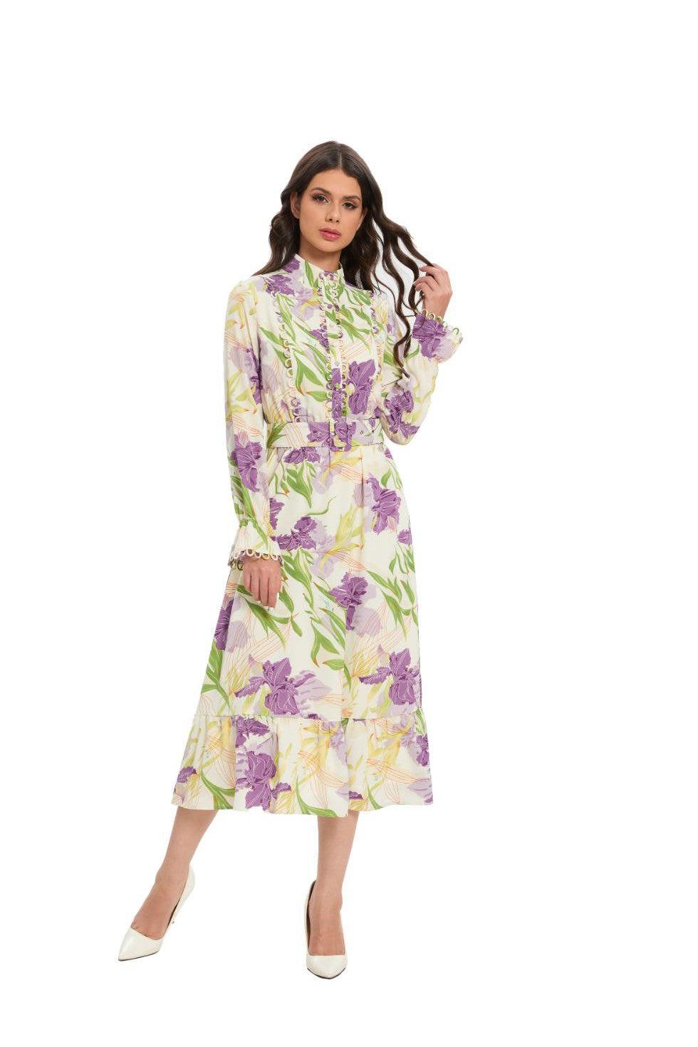 LAVENDER FIELD MIDI DRESS שמלה
