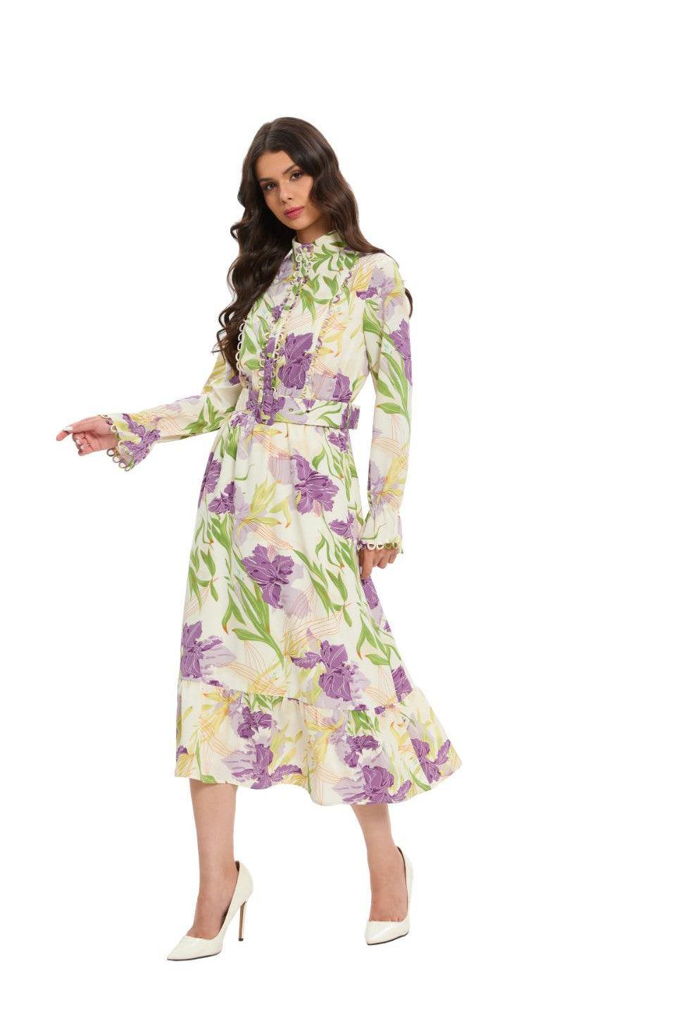 LAVENDER FIELD MIDI DRESS שמלה