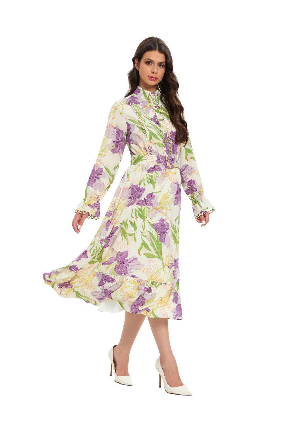 LAVENDER FIELD MIDI DRESS שמלה