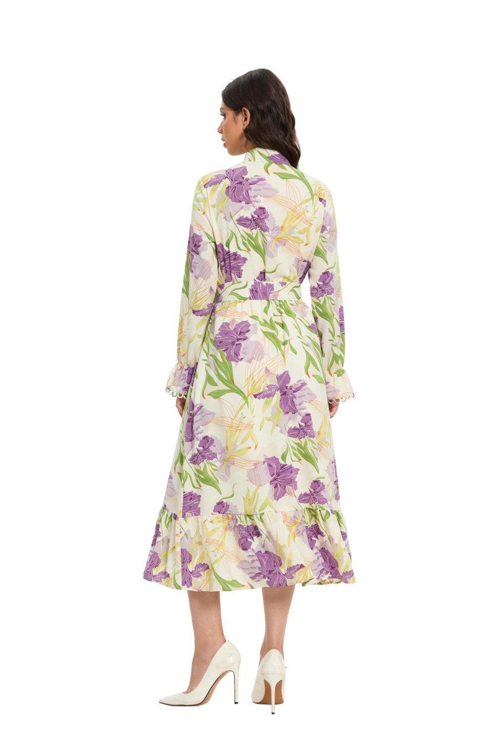 LAVENDER FIELD MIDI DRESS שמלה