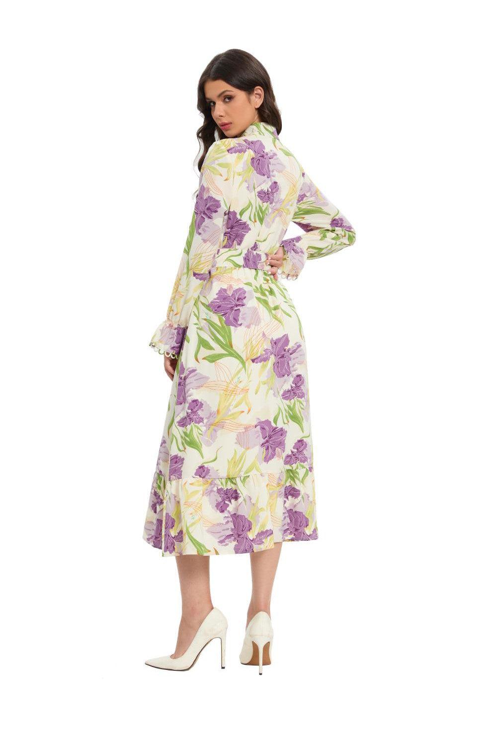 LAVENDER FIELD MIDI DRESS שמלה