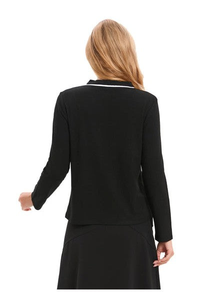 JERSEY CARDIGAN WITH WHITE PIPING