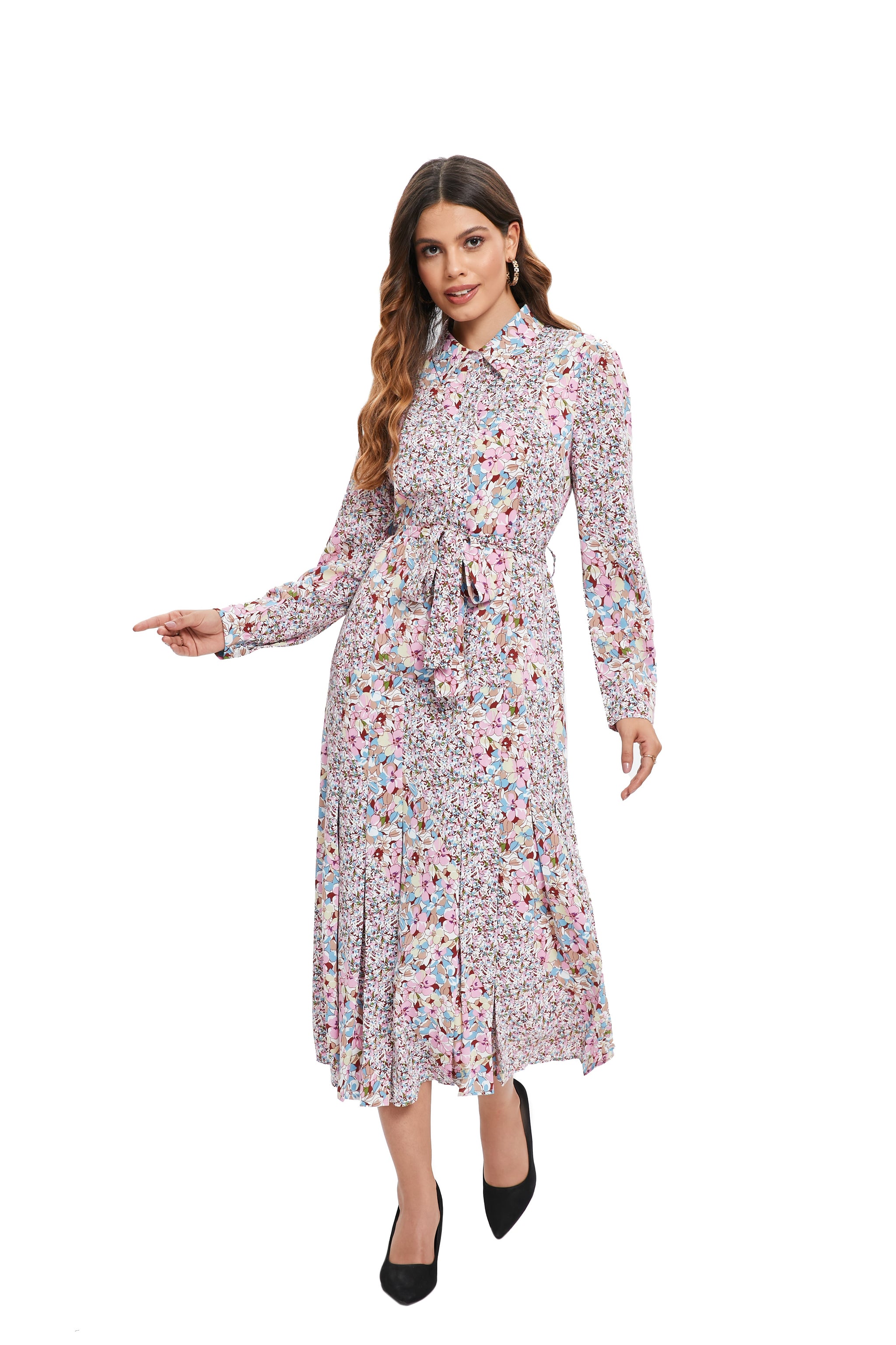 CINCHED COUTURE WOVEN MIDI DRESS