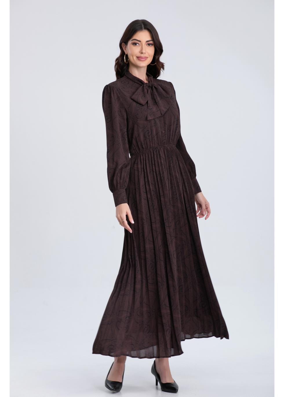 CHOCOLATE SWIRL MIDI DRESS