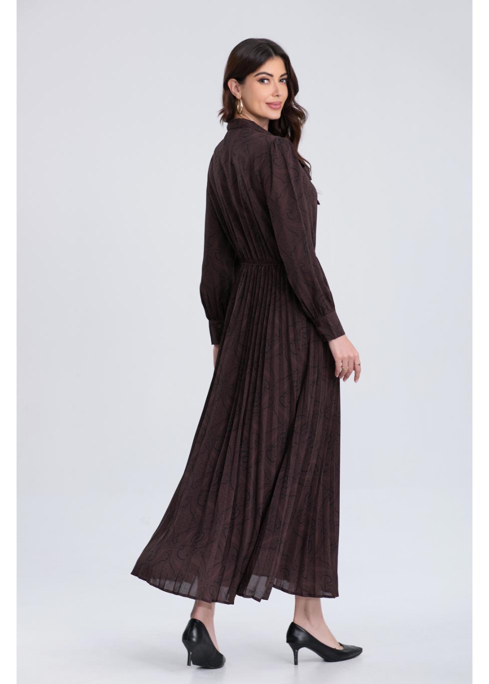 CHOCOLATE SWIRL MIDI DRESS