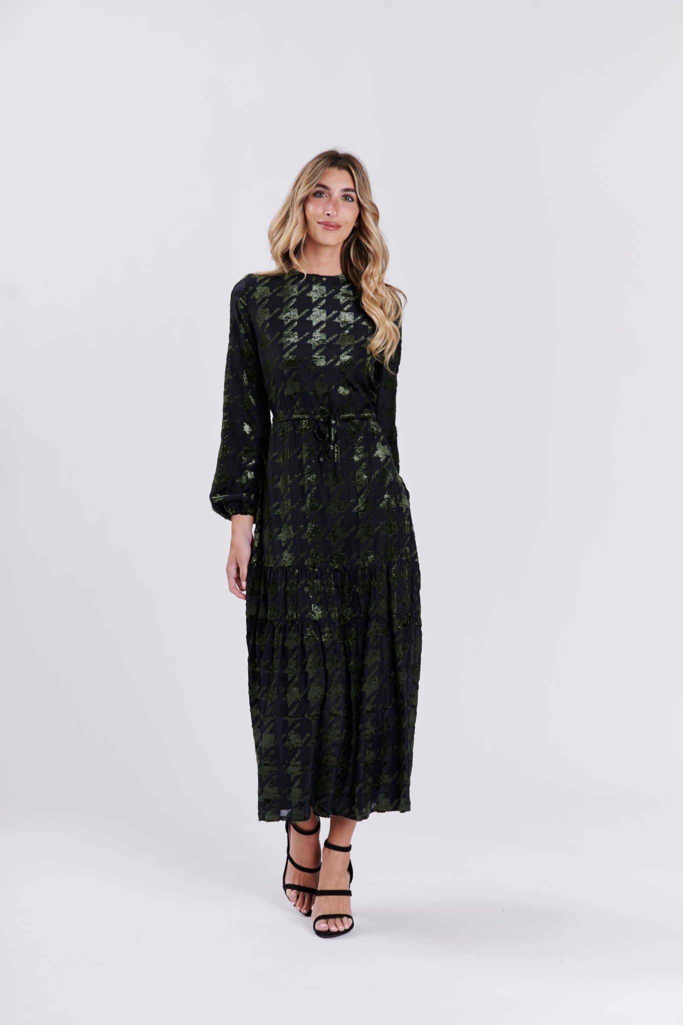 VELOUR BURNOUT DRESS שמלה
