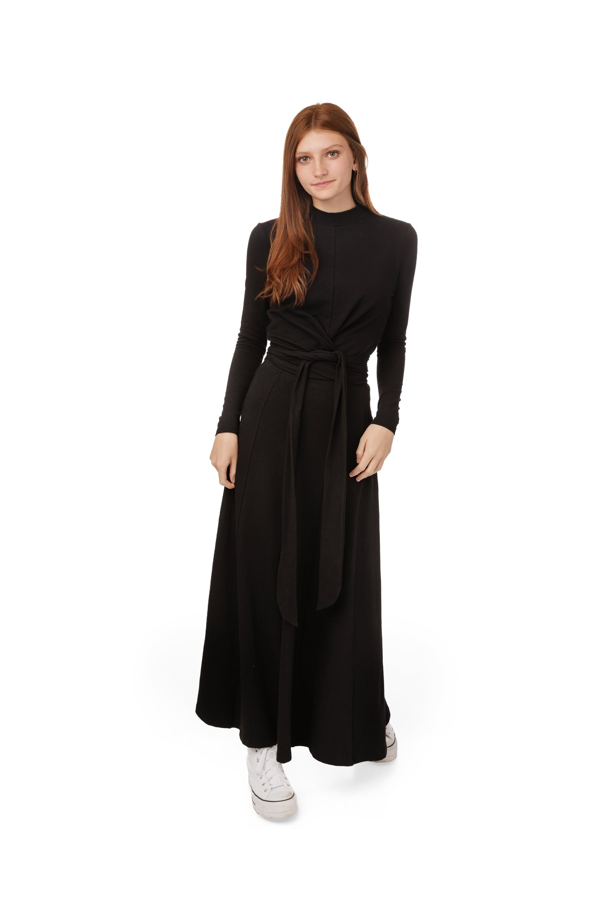 MOCK NECK PANELED WRAP TOP