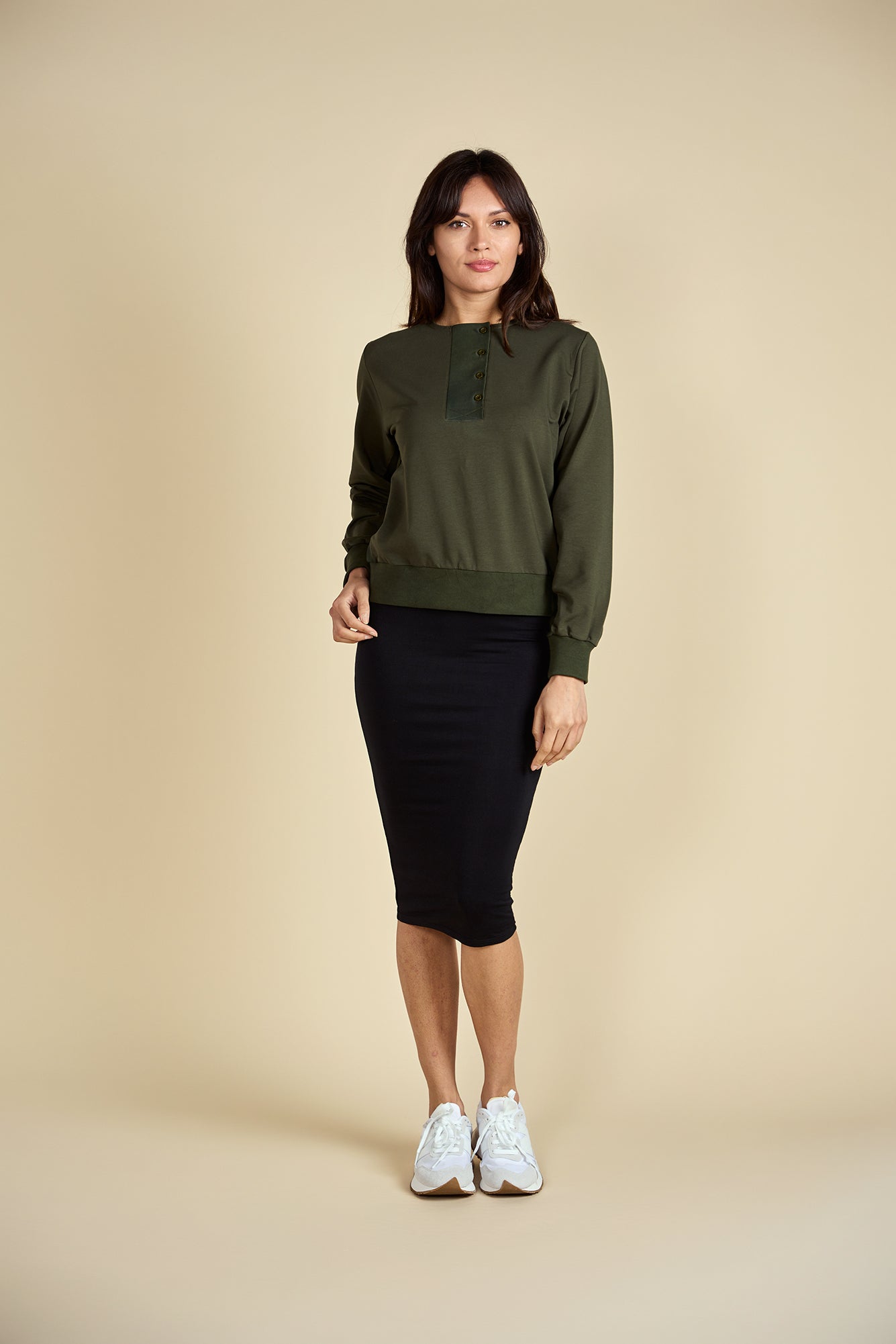 BUTTON SWEATSHIRT קפוצ'ון