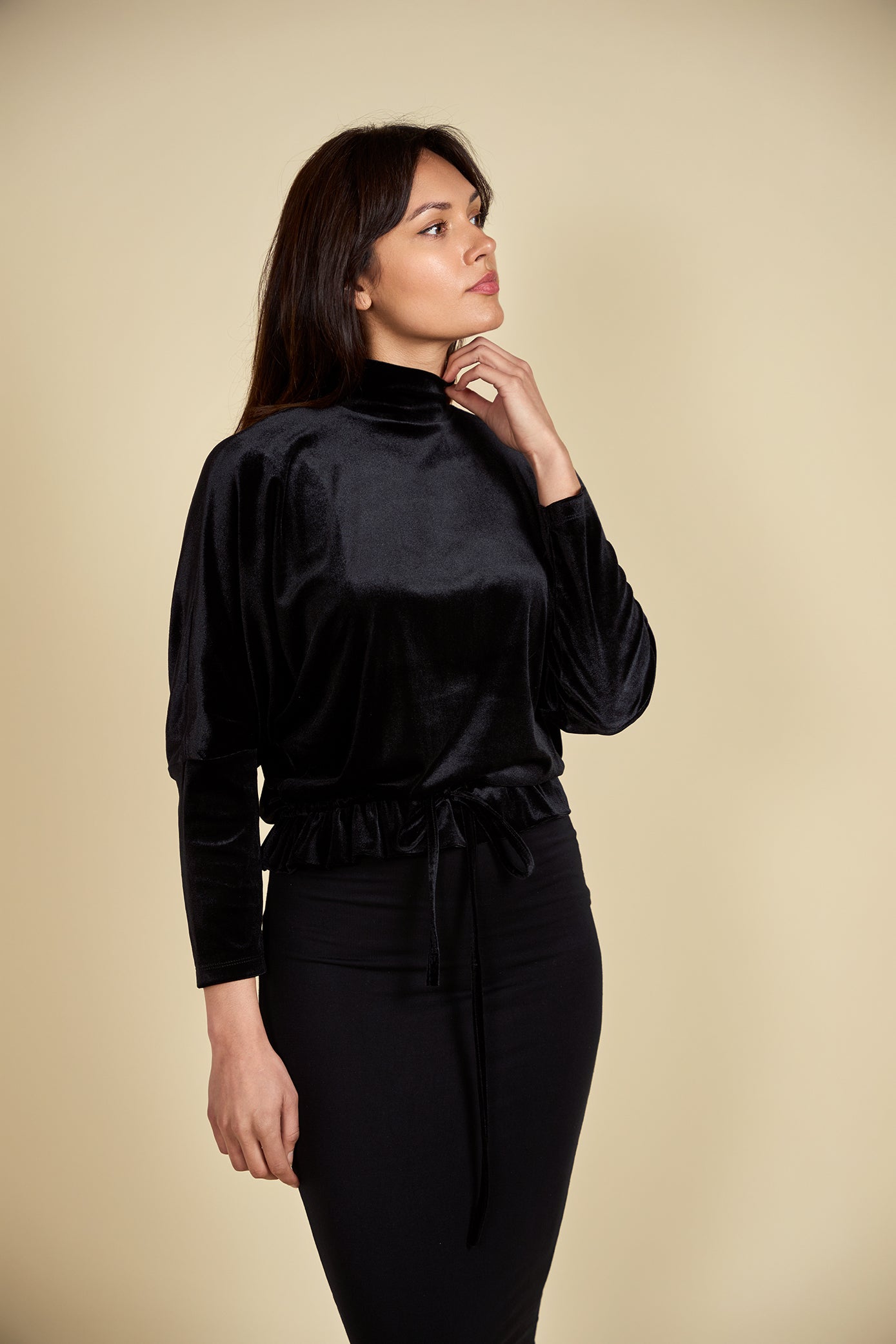 VELOUR DOLMAN TOP חולצה
