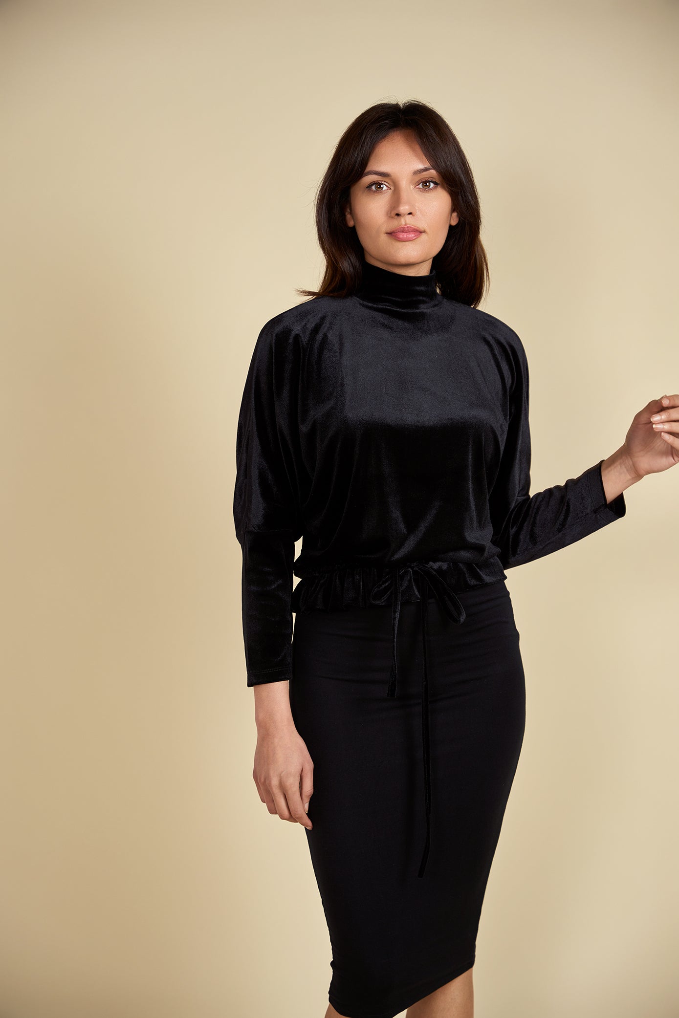 VELOUR DOLMAN TOP חולצה