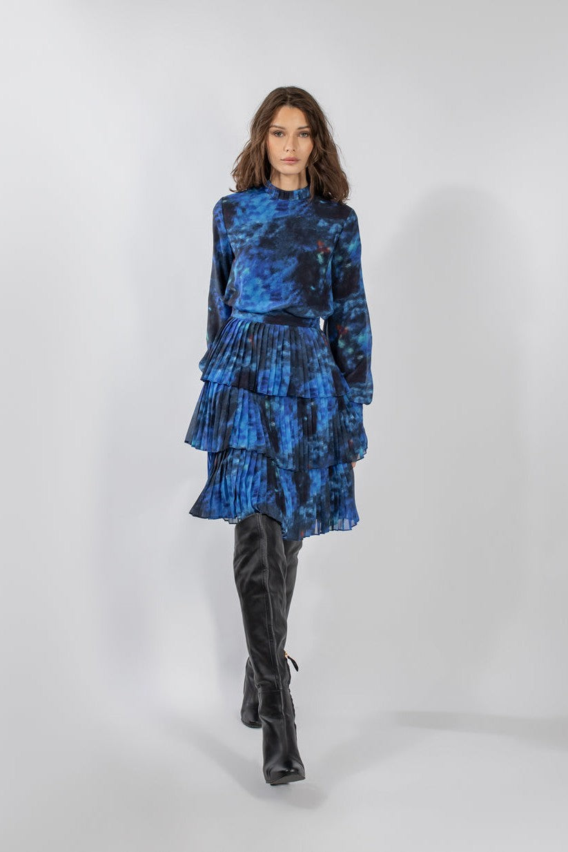 LAYERED PLEATED DRESS שמלה