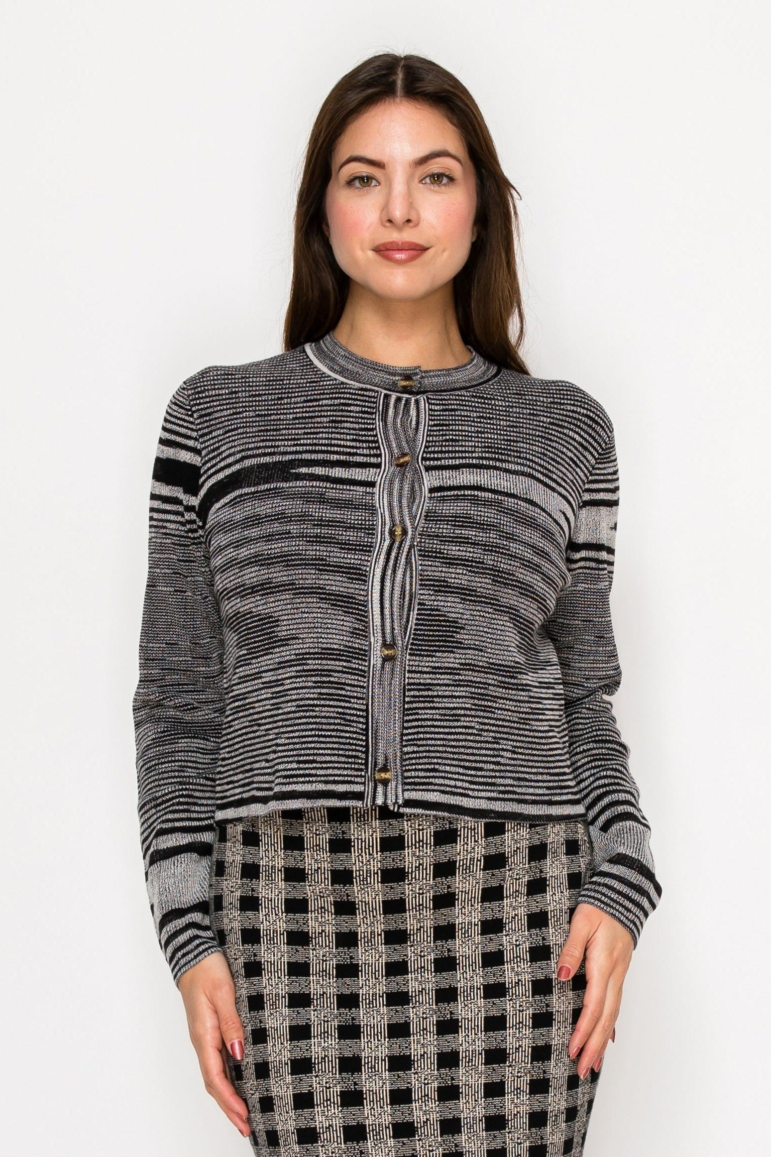 SPACE DYE CROP CARDI