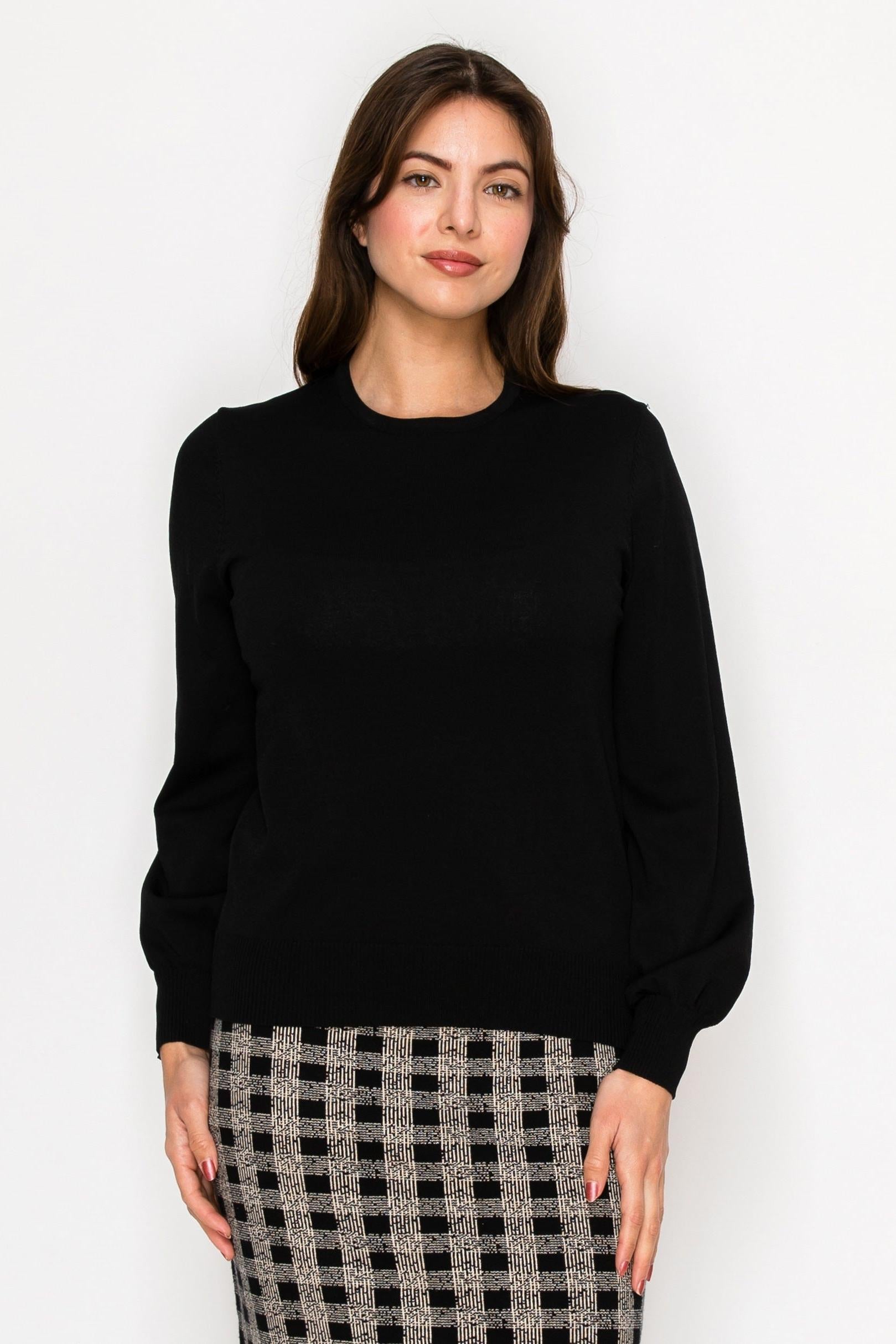 SOLID BUBBLE SLV PULLOVER