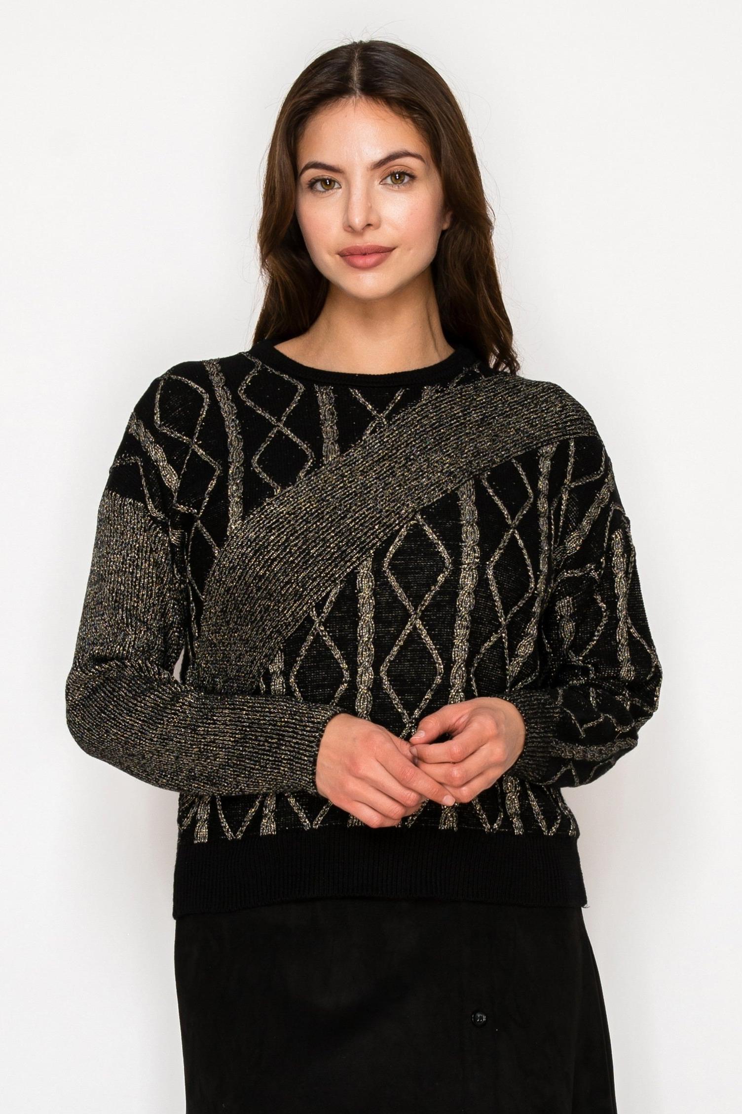 SHIMMER MULTI STRIPE SWEATER