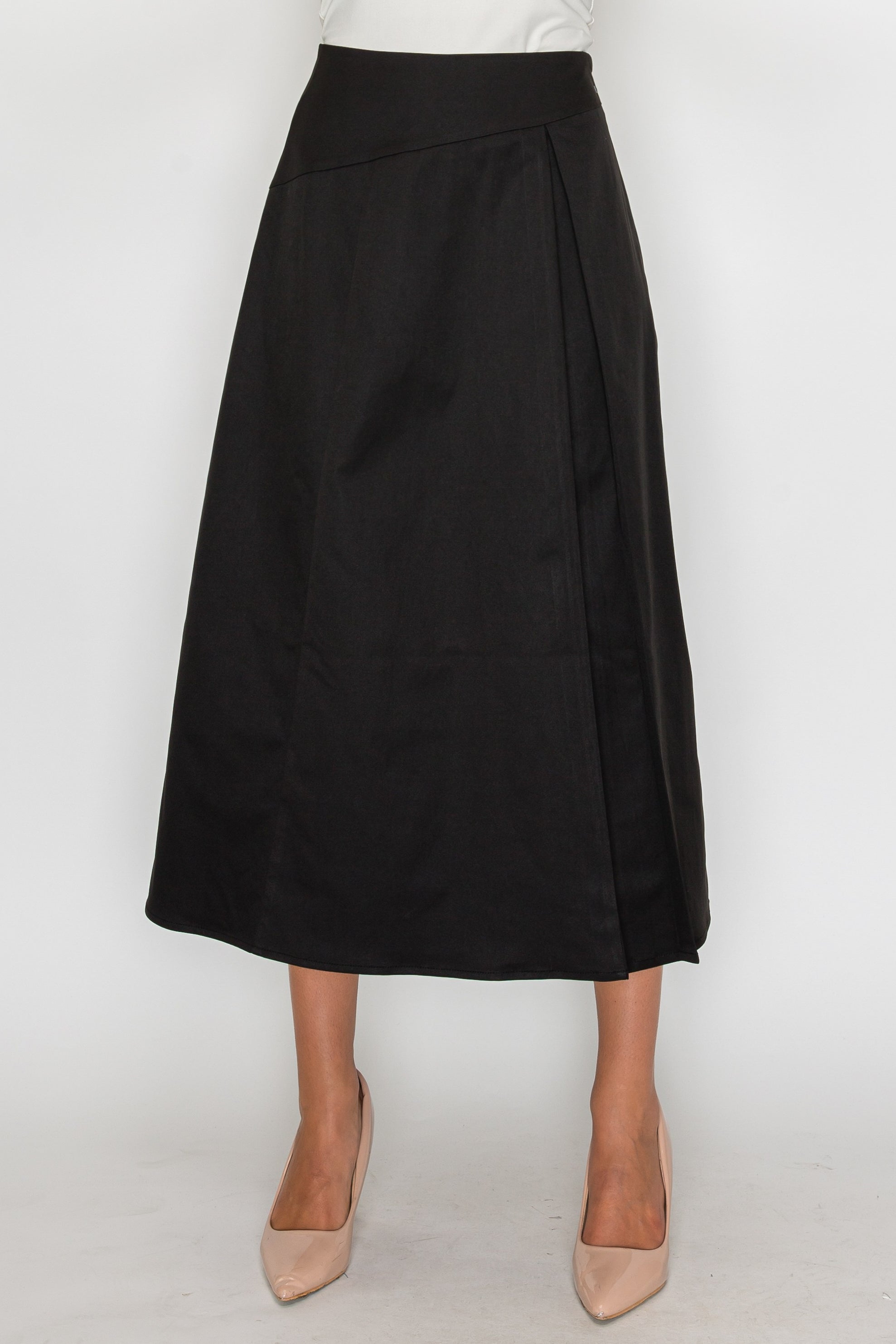SOLID ALINE INDENT SKIRT