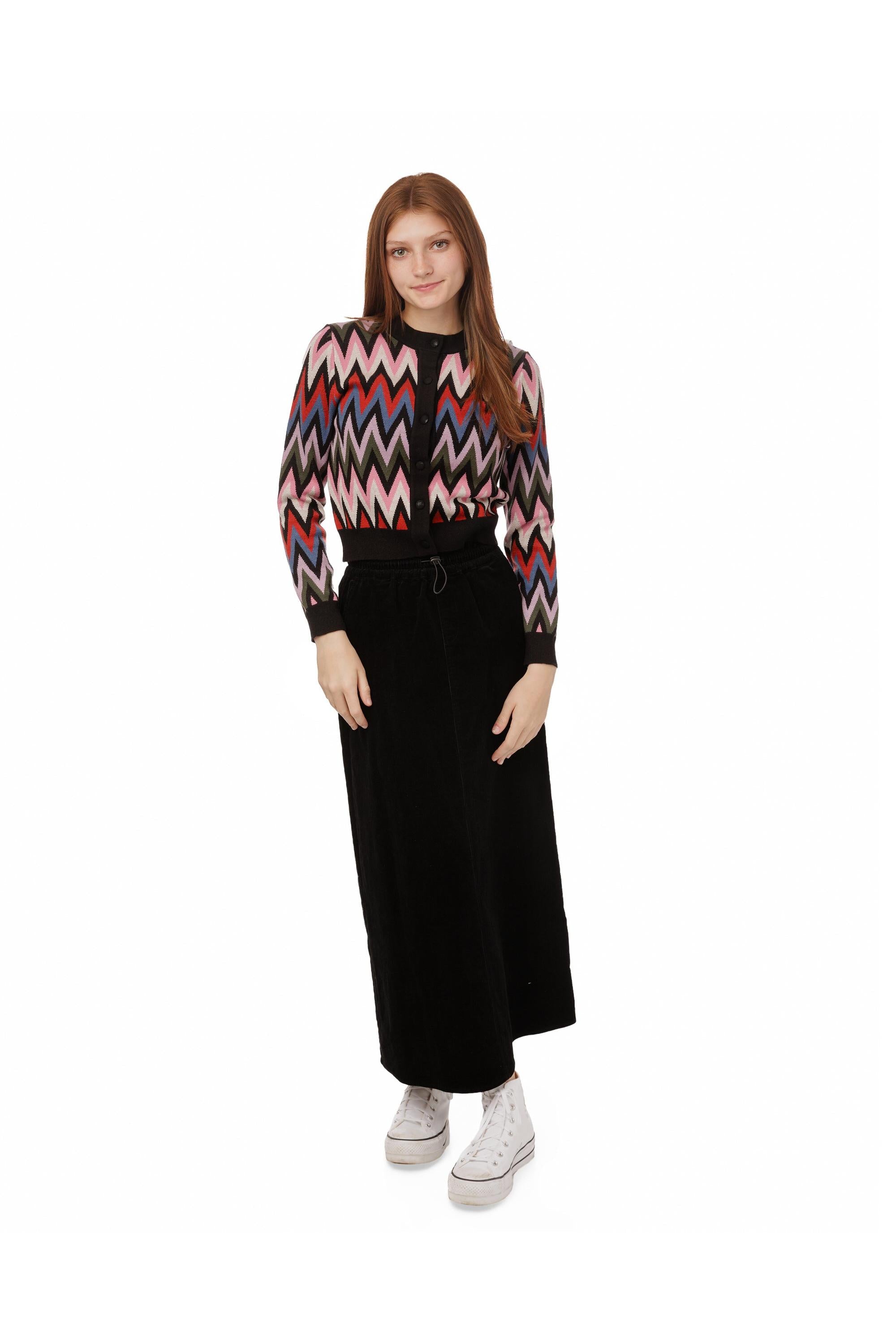 SWEATER WITH MULTI COLORED ZIG ZAG PRINT