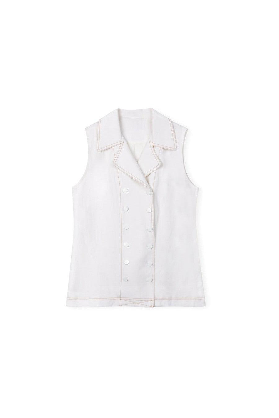 LINEN SLEEVELESS JACKET חולצה