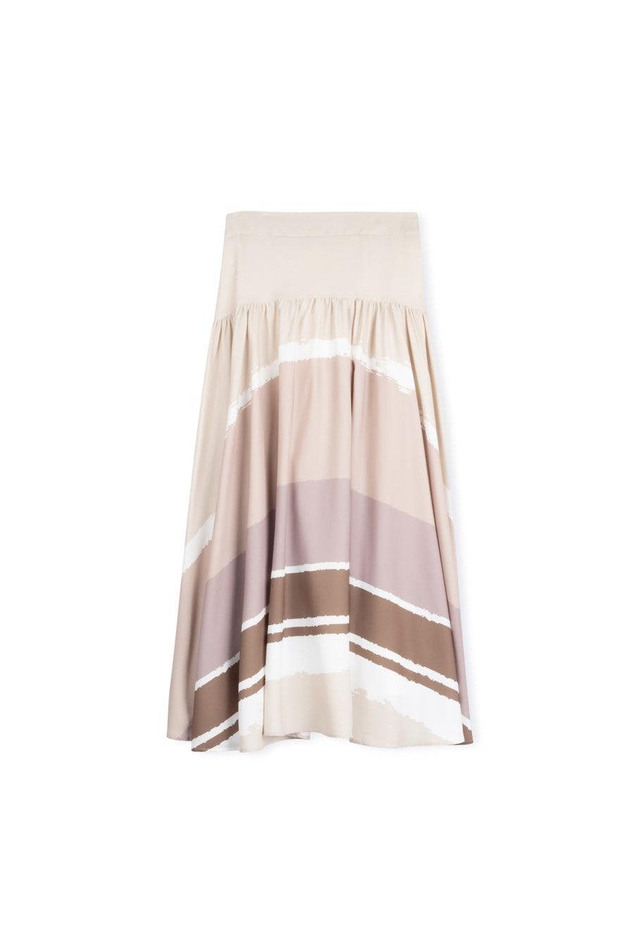 MULTI COLOR SHIRRING DETAILED SKIRT חצאית