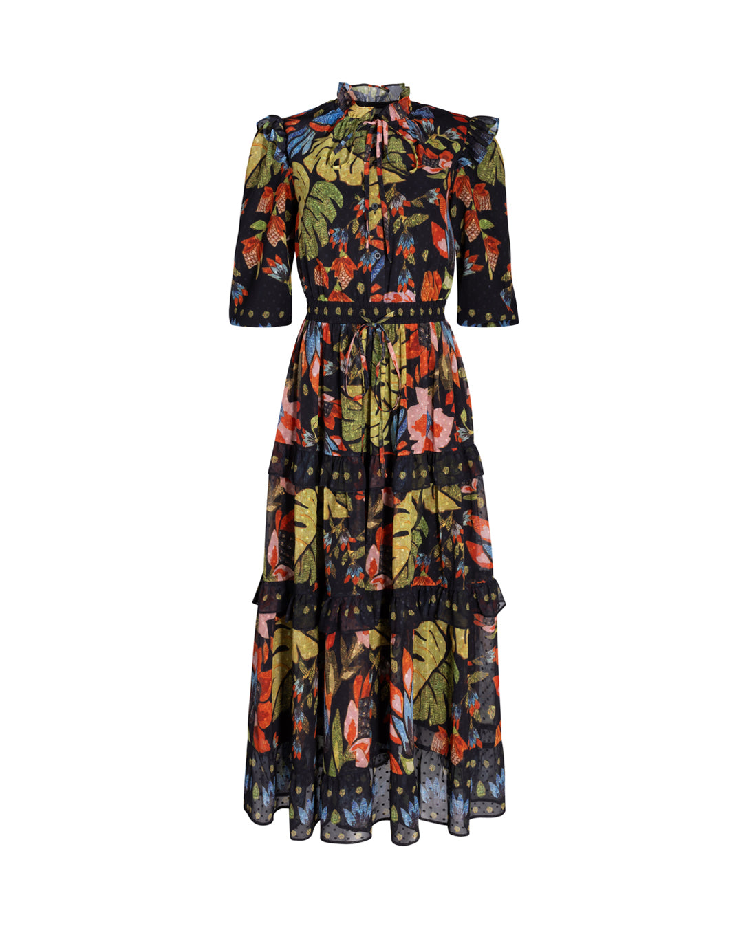 MULTI-COLOR-FLORAL-TIERED-DRESS