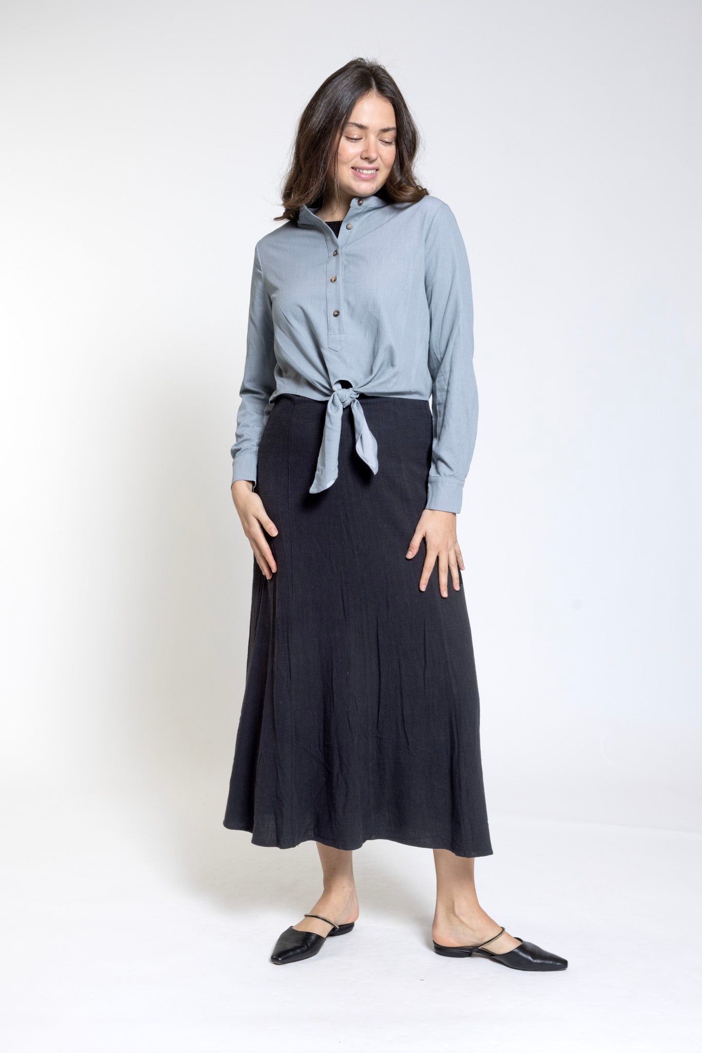 TIE BELT TOP חולצה