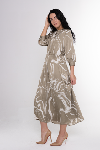 SWIRL PRINT DRESS שמלה