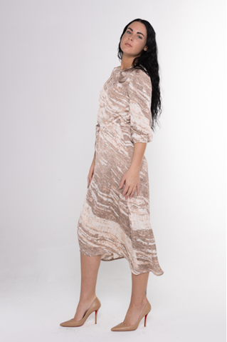 WAISTED DRESS WITH DRAWSTRING שמלה