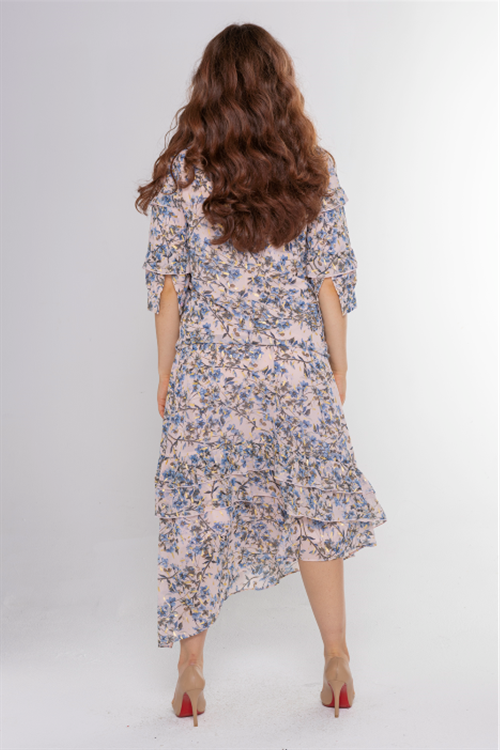 2PC ASYM FLORAL PRINT SKIRT חצאית