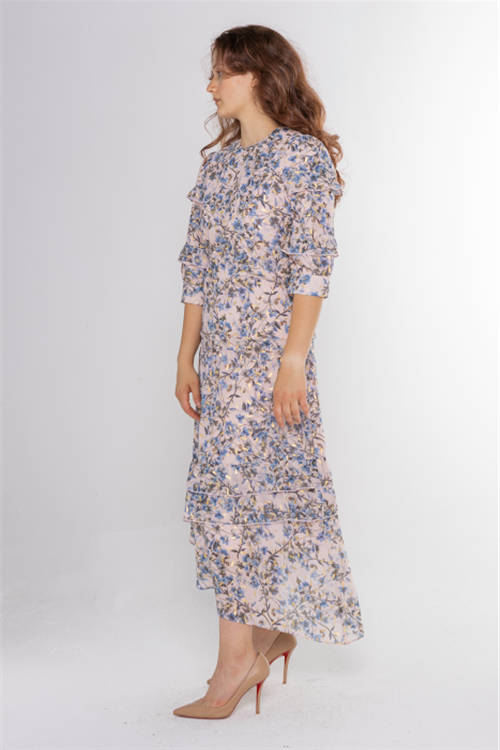 2PC ASYM FLORAL PRINT SKIRT חצאית