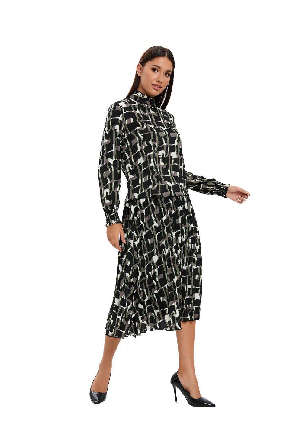Chroma Print 2PC Midi Dress Set - MissFinchNYC