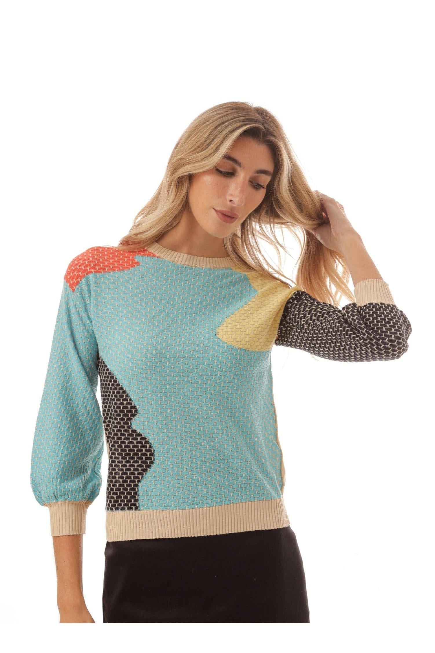 BASKET WEAVE KNIT TOP חולצה