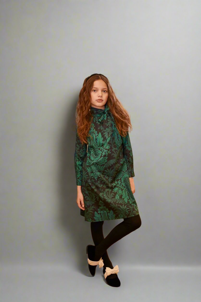 FOREST JACQUARD PRINT DRESS