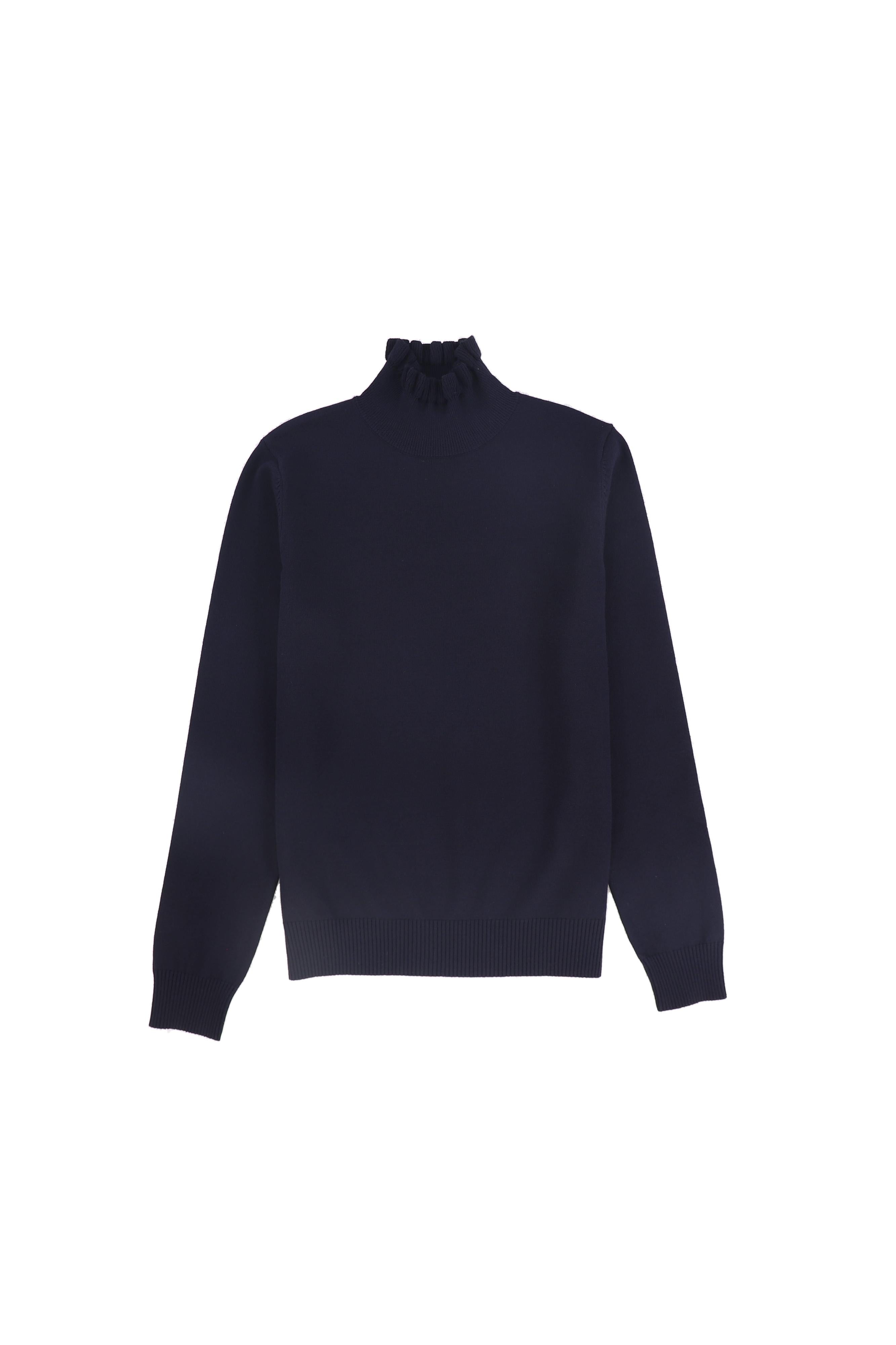 RUFFLE NECK SWEATER
