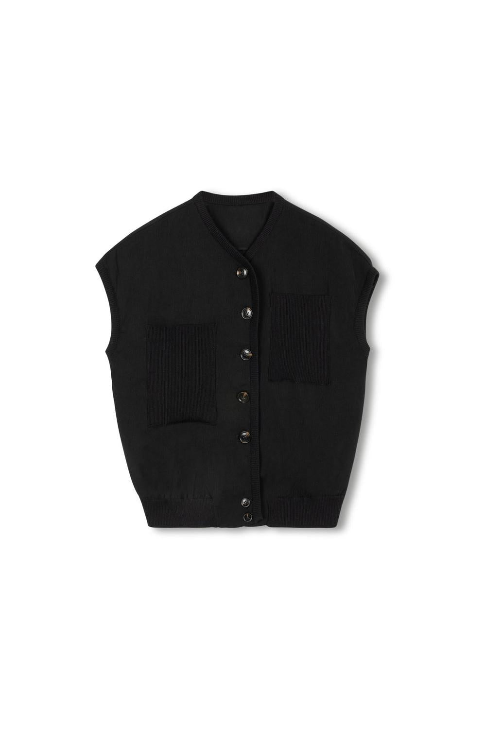 LOHA TRIMMED KNIT VEST