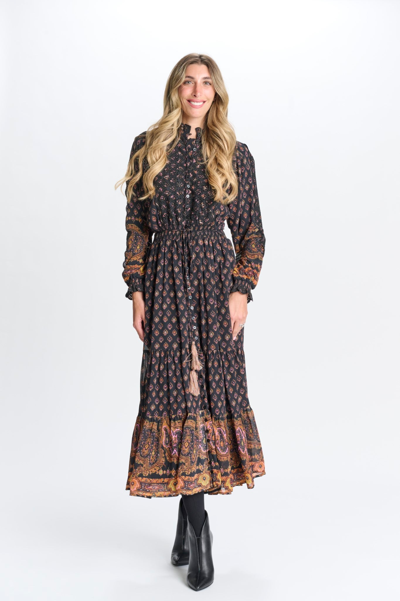 CHIFFON PAISLEY PRINT DRESS