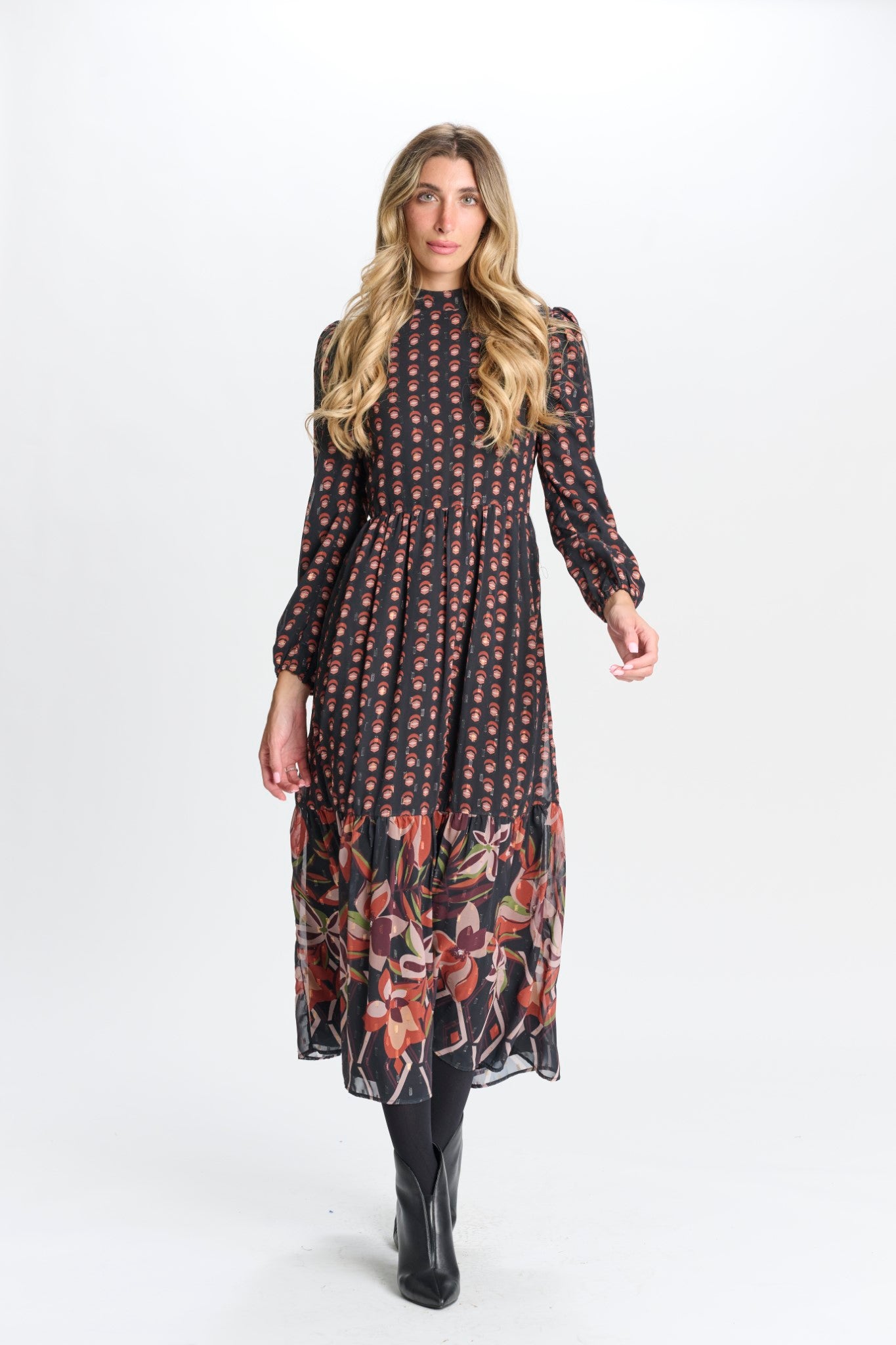 CHIFFON PRINTED DESIGN DRESS