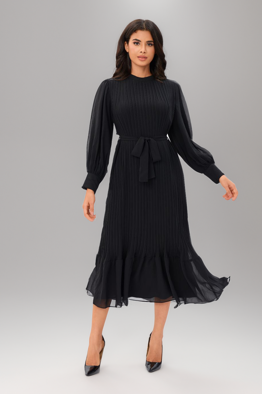 Classic Elegance Midi Dress שמלה