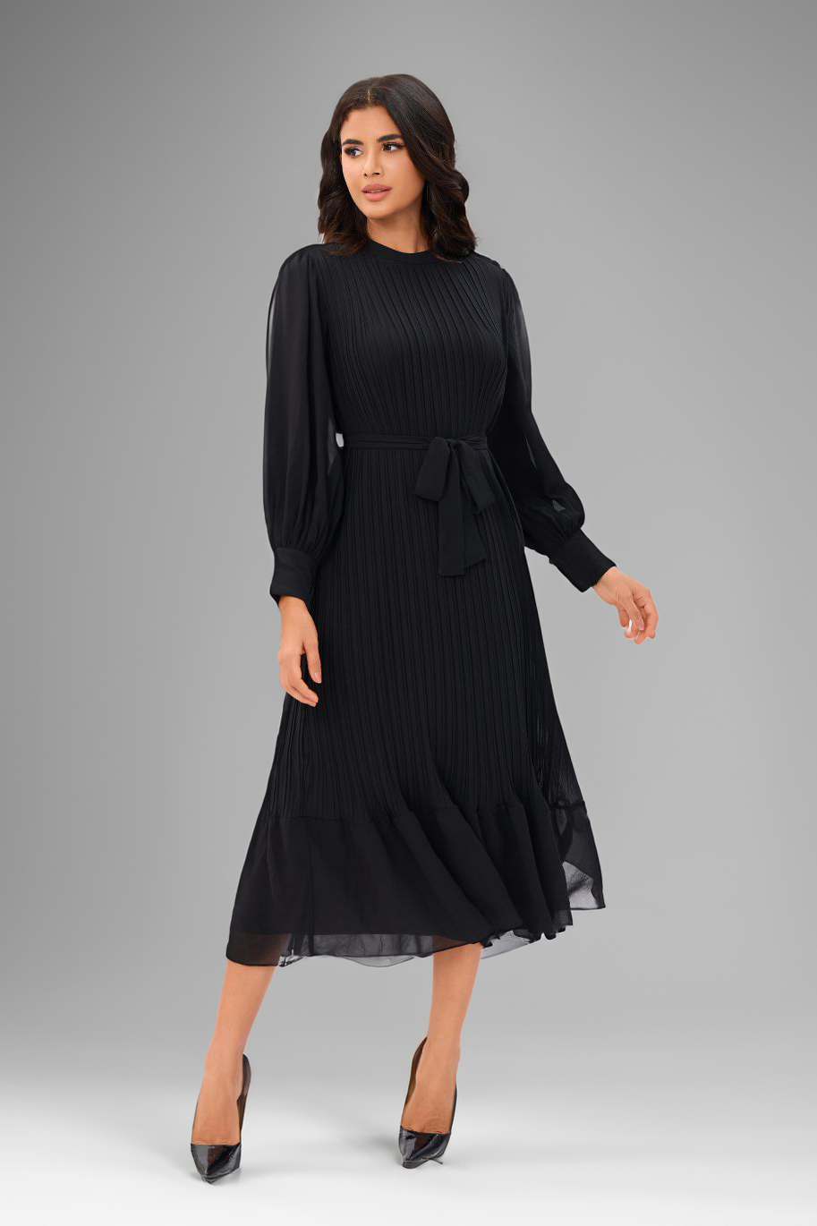Classic Elegance Midi Dress שמלה