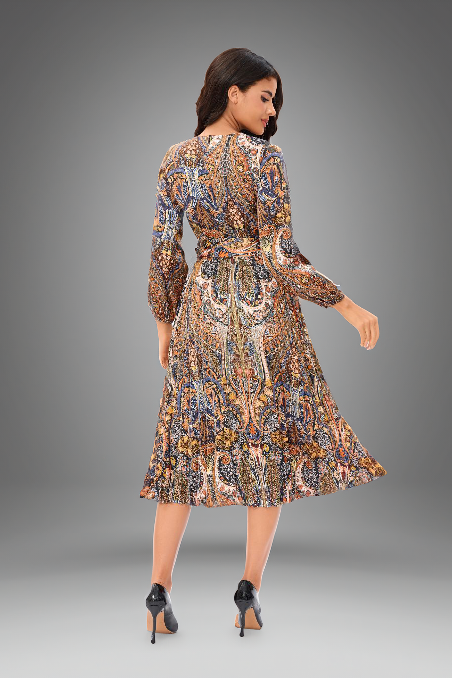 Paisley Midi Dress שמלה