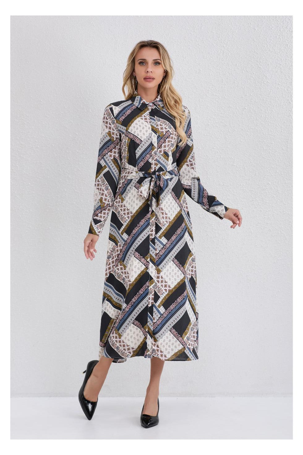 ABSTRACT ALLURE MIDI DRESS