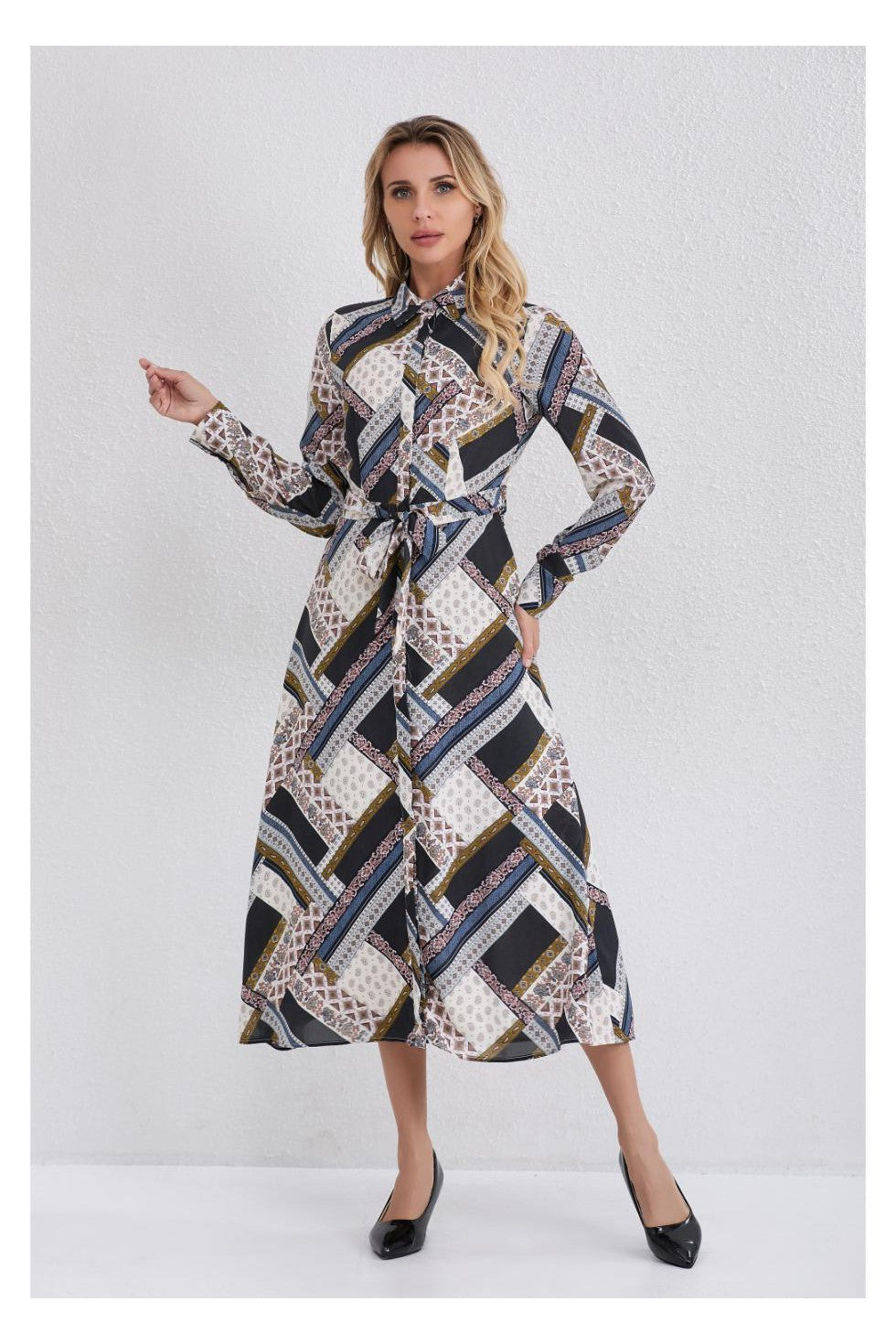 ABSTRACT ALLURE MIDI DRESS