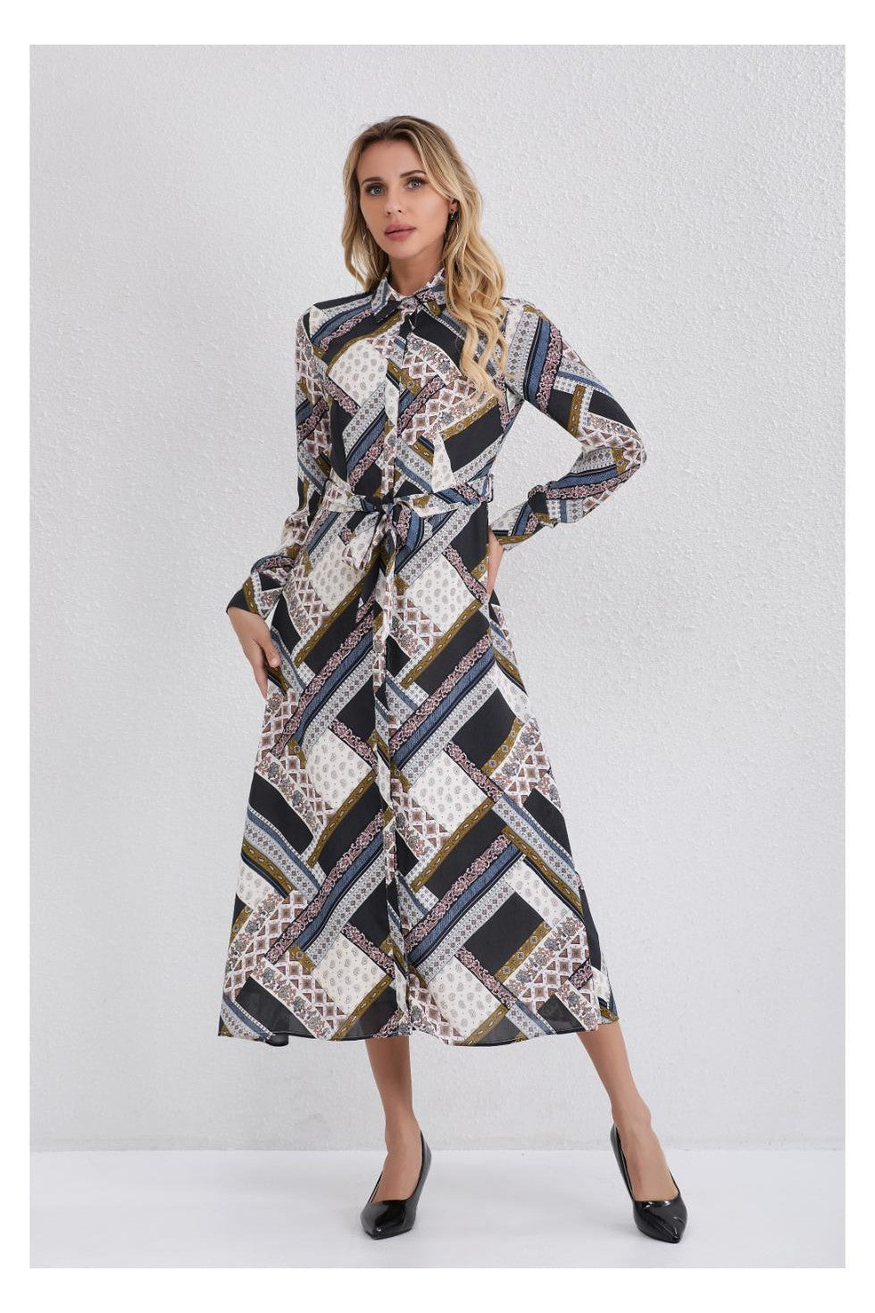 ABSTRACT ALLURE MIDI DRESS