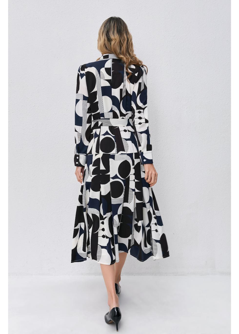 Abstract Harmony Midi Dress