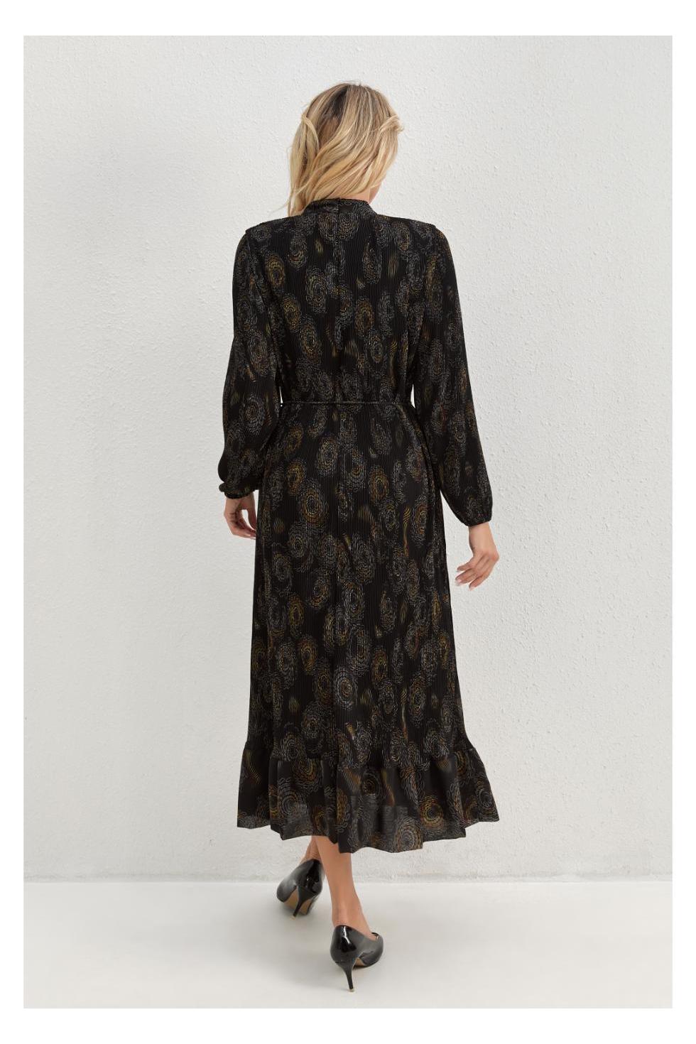 Golden Feather Midi Dress